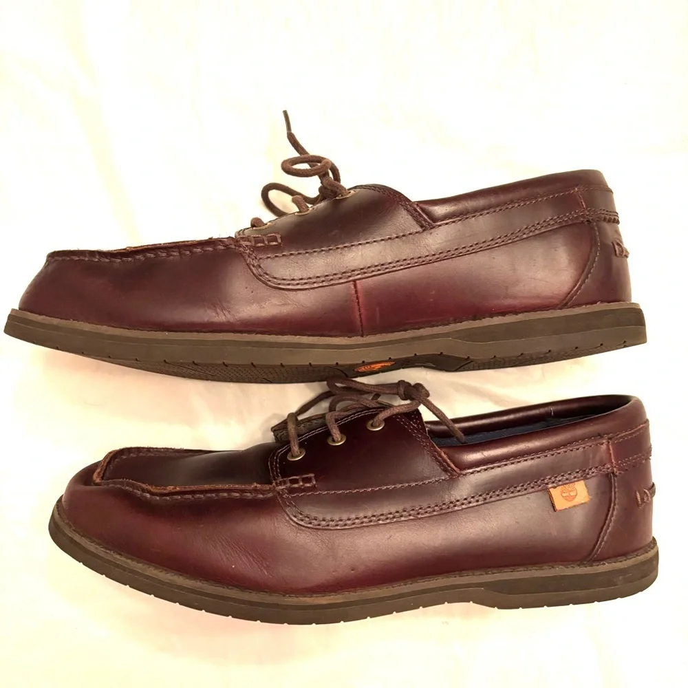 NWOT Timberland Brown leather boat shoes loafers with Ortholite SZ 10